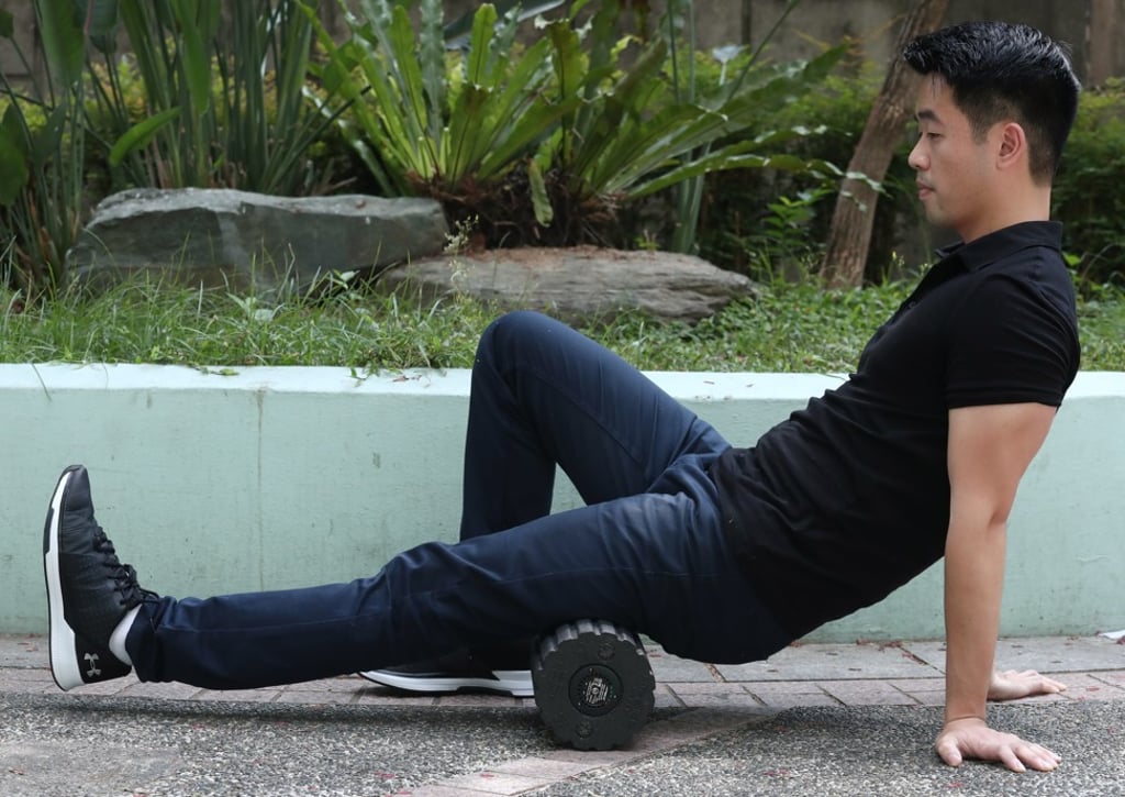 This exercise can reduce tension in the hamstrings and glutes caused by prolonged sitting. Photo: Jonathan Wong