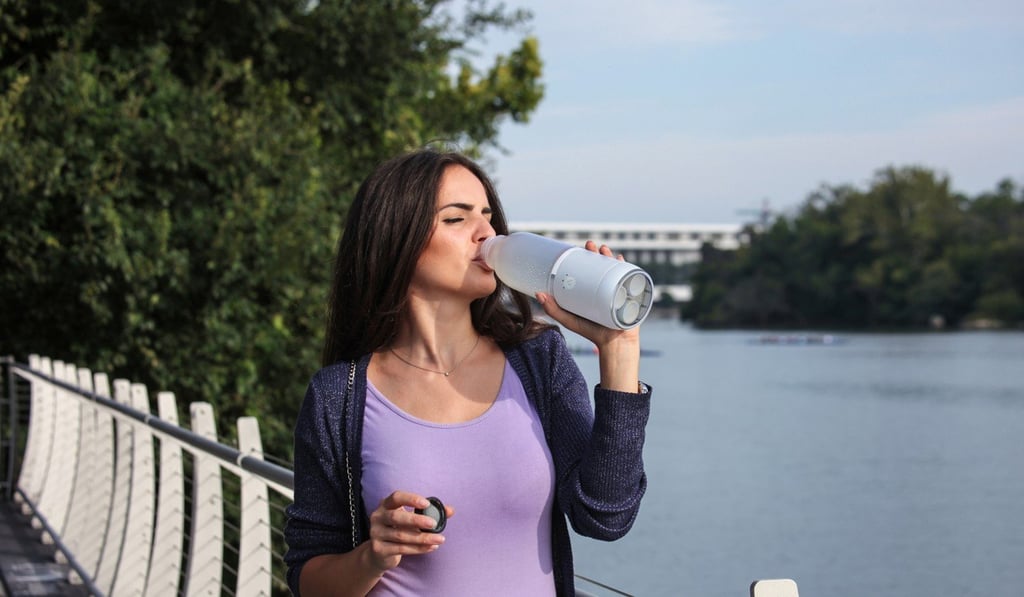 The LifeFuels water bottle adds nutrients to your drink.