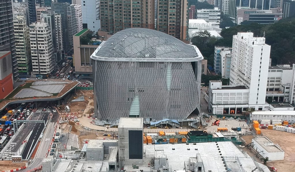 The Xiqu Centre in the West Kowloon Arts District nears completion. Photo: Roy Issa