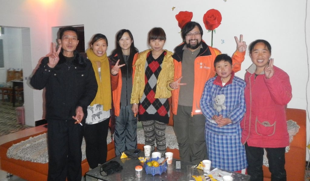Timothy To (third from right) with survivors of the 2008 Sichuan earthquake. Photo: Timothy To Wing-ching