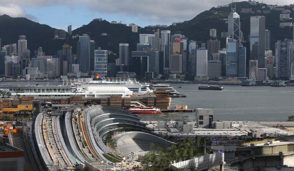 Victoria Harbour with the West Kowloon Terminus in the foreground. Photo: Sam Tsang