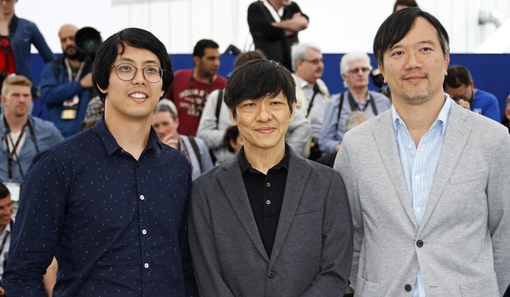 Director Aditya Assarat (right) with Chulayarnnon Siriphol (left) and Wisit Sasanatieng at the Cannes Film Festival. Photo: Reuters