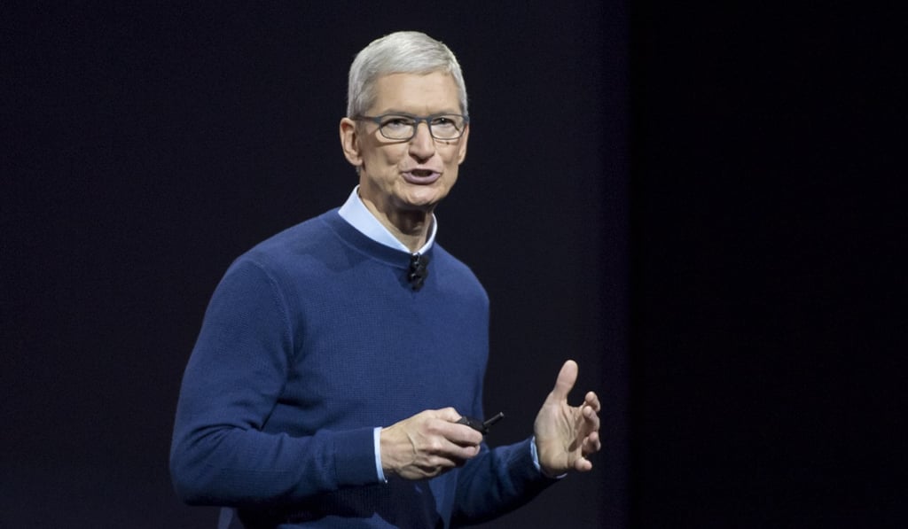Tim Cook, chief executive officer of Apple Inc., speaks during the Apple Worldwide Developers Conference (WWDC) in San Jose, California, U.S., on Monday, June 5, 2017. Photo: Bloomberg