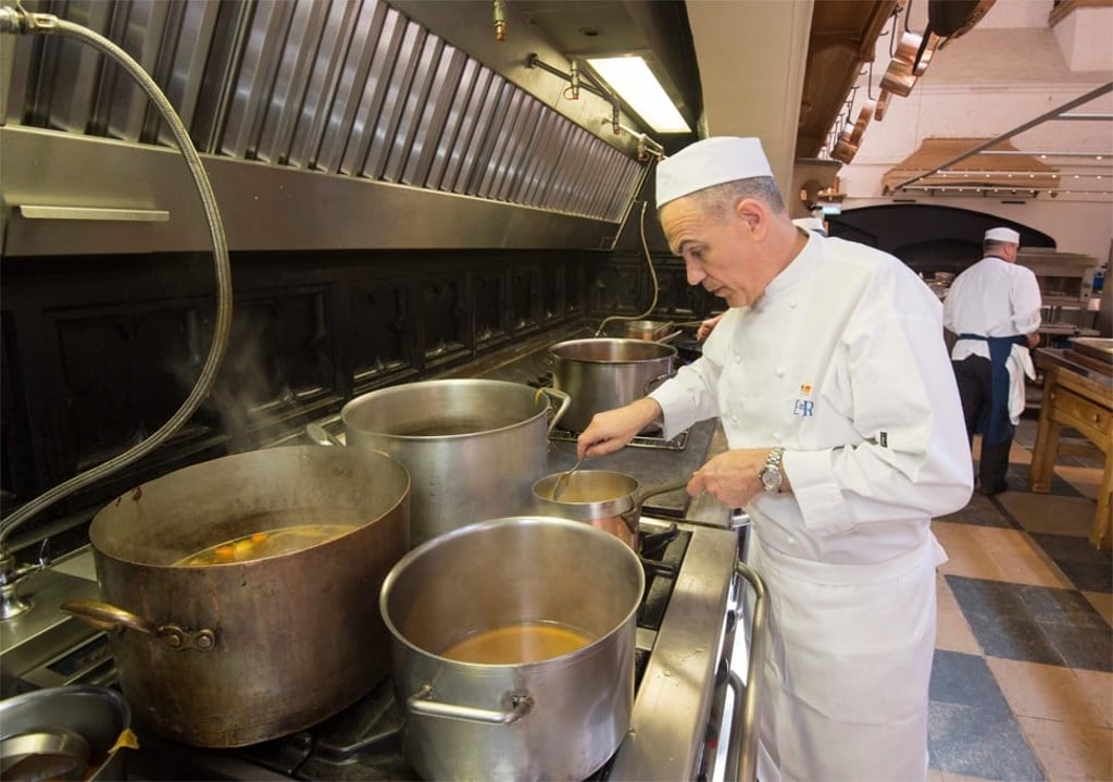 Head chef Mark Flanagan working in the royal kitchen at Windsor Castle. Photo: AFP