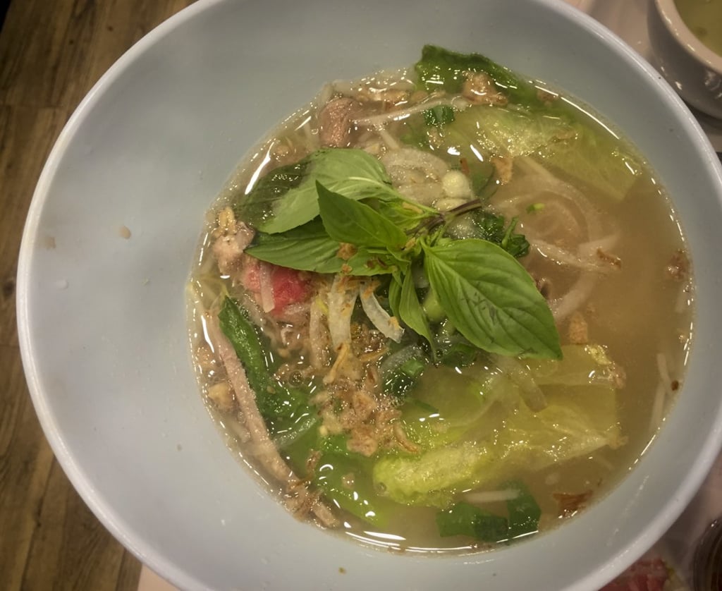 Pho with rare beef and beef brisket. Photo: Laurie Chen