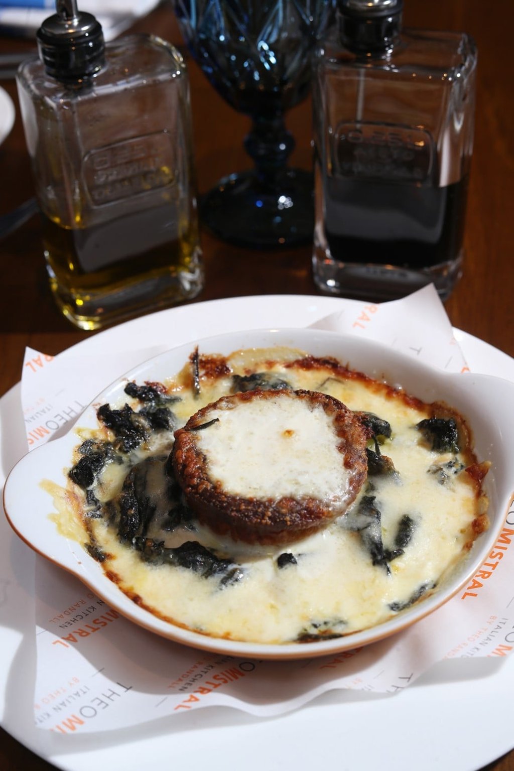 Baked soufflé with romanesco, fontina, spinach, cream and parmesan. Photo: Winson Wong