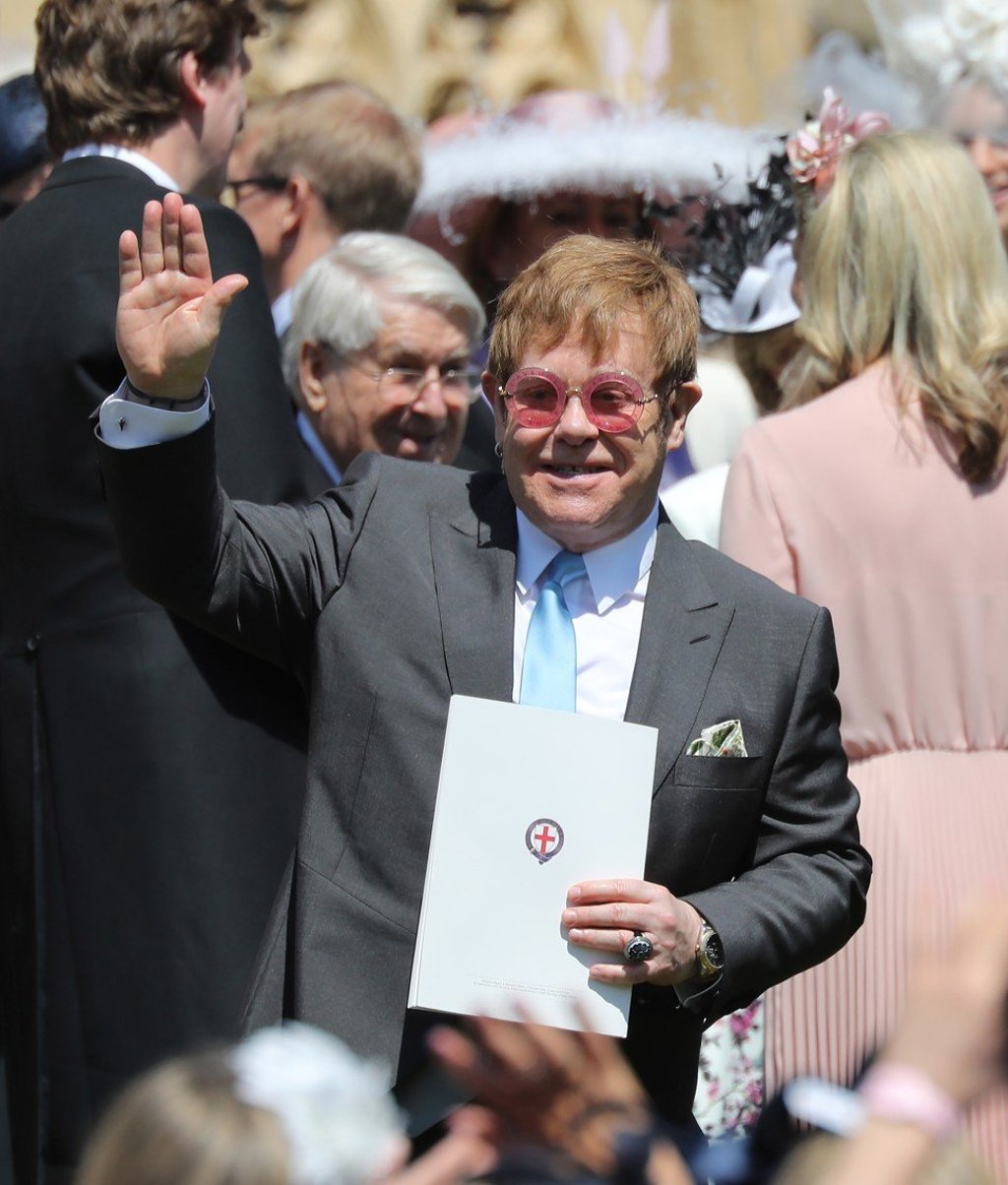 Sir Elton John attended the royal wedding and performed at Harry and Meghan’s private reception. Photo: EPA/Hugo Philpott
