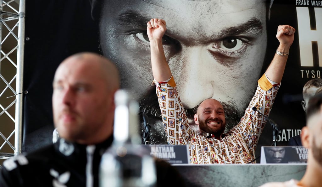 Tyson Fury during the press conference. Photo: Reuters