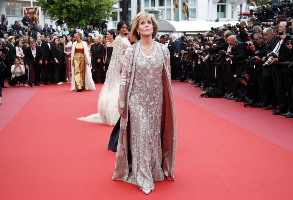 L’Oreal Paris persuaded Jane Fonda to do a live talk with French actress Isabelle Adjani on Cannes beach. Photo: EPA-EFE