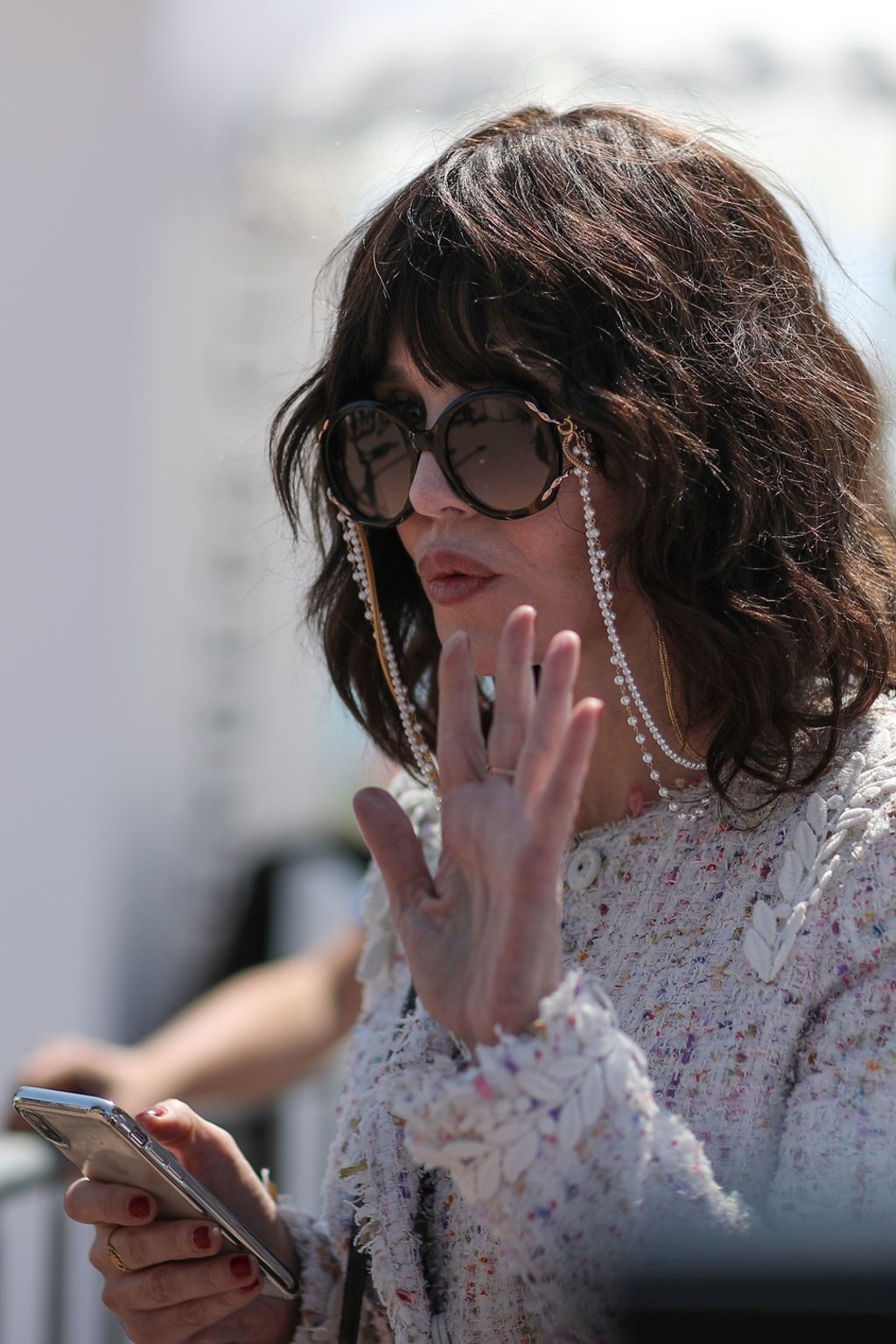 French actress Isabelle Adjani waves after attending a photocall for the film ‘Le Monde est a Toi (The World is Yours)’ on the sidelines of the 71st Cannes Film Festival. Photo: AFP