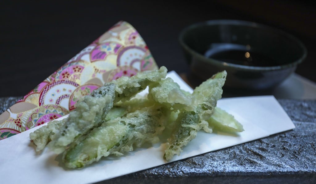 Asparagus tempura. Photo: Jonathan Wong
