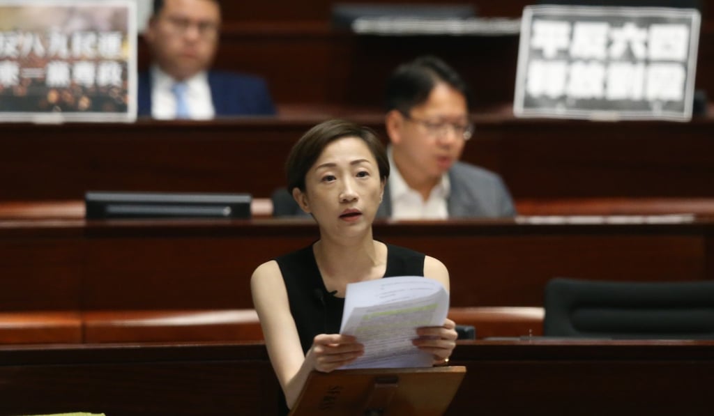Lawmaker Tanya Chan raised a motion to remember the June 4, 1989 crackdown. Photo: Dickson Lee