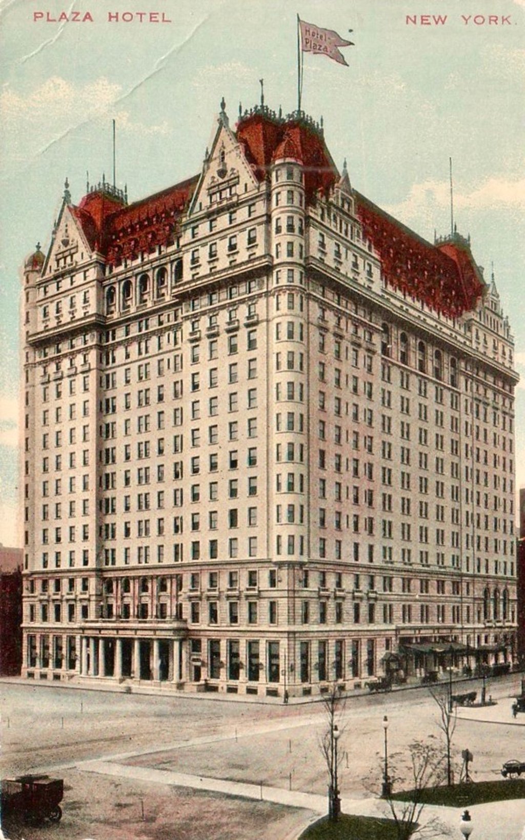 A 1912 postcard showing the Plaza Hotel, in New York.