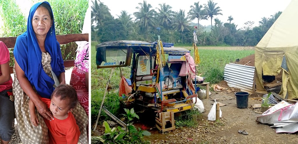 Faida Mamayandig and the Usmans’ tricycle. Photos: Debasish Roy Chowdhury