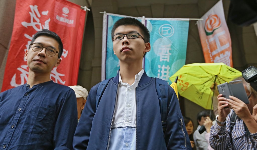 Former Demosisto party chairman Nathan law Kwun-chung (Left) and party co-founder Joshua Wong Chi-fung. Photo: Sam Tsang