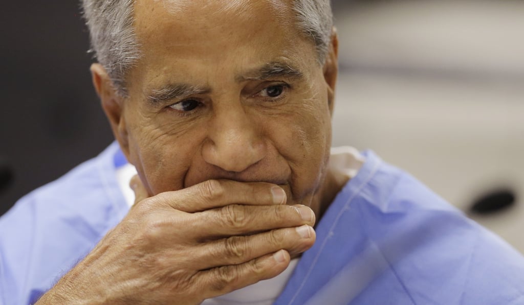 Sirhan Sirhan reacts during a parole hearing on February 10, 2016, at the Richard J. Donovan Correctional Facility in San Diego. Photo: AP