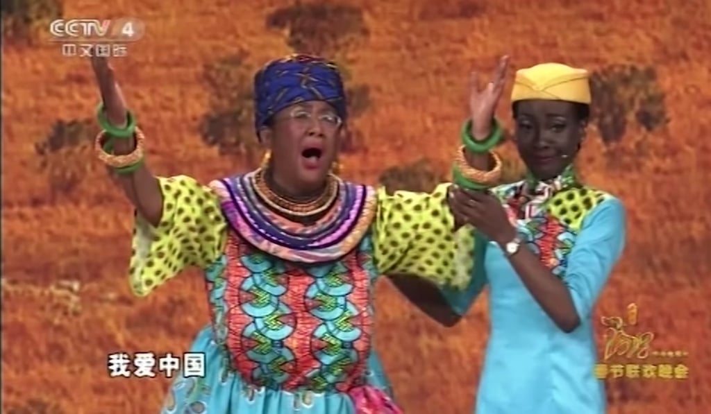 Blackface was prevalent in the West until the 1950s, but can still be seen in Asia. Photo: CCTV via AP