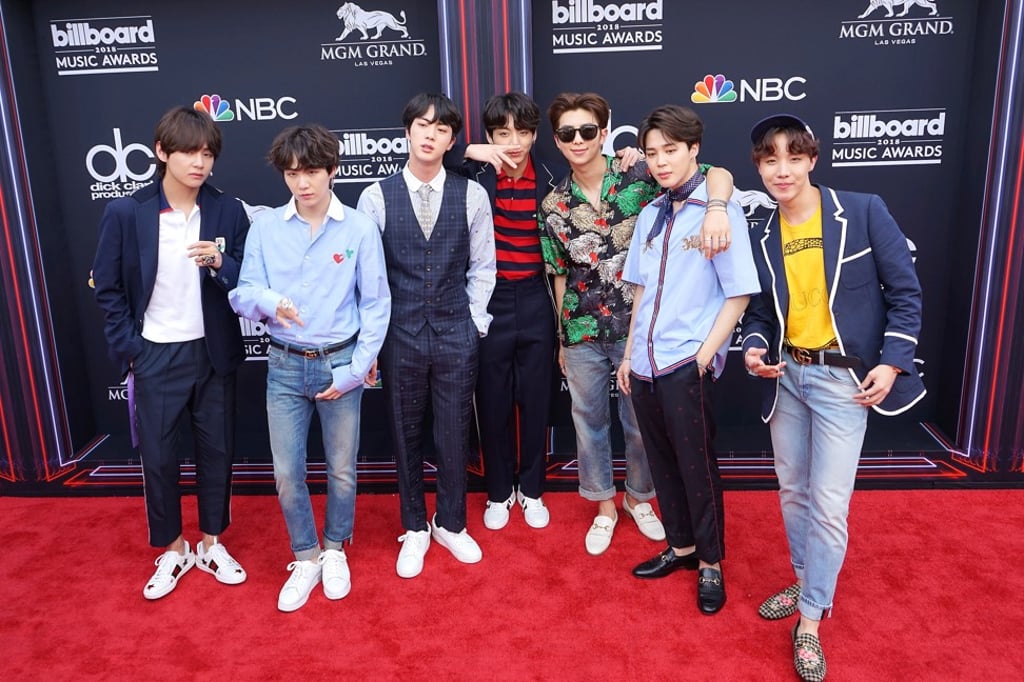 K-pop boy band BTS, at the 2018 Billboard Music Awards in Las Vegas K-pop boy band BTS, at the 2018 Billboard Music Awards in Las Vegas