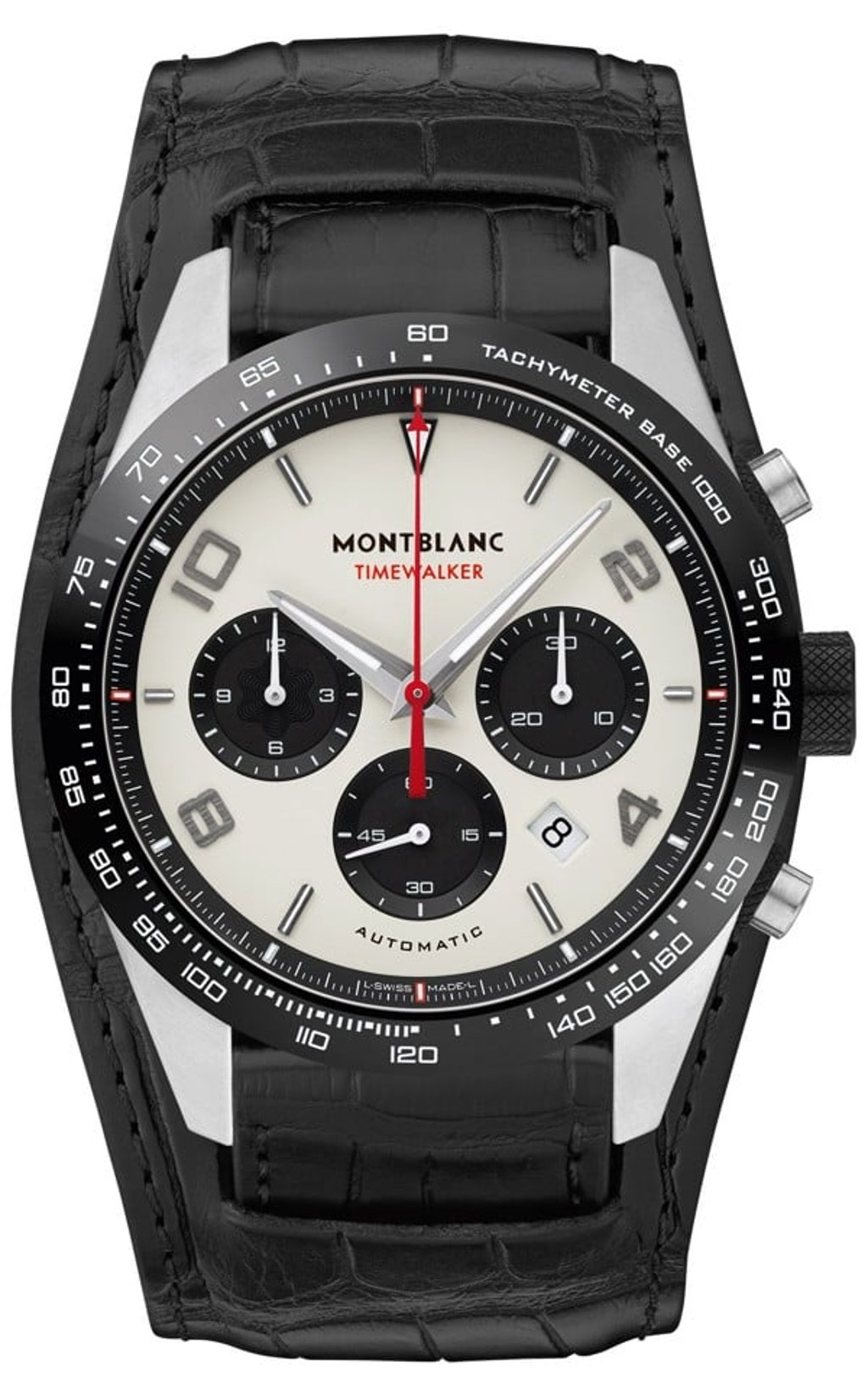 Black subdials on a white dial mean Montblanc’s Timewalker Manufacture Chronograph bears resemblance to a panda.