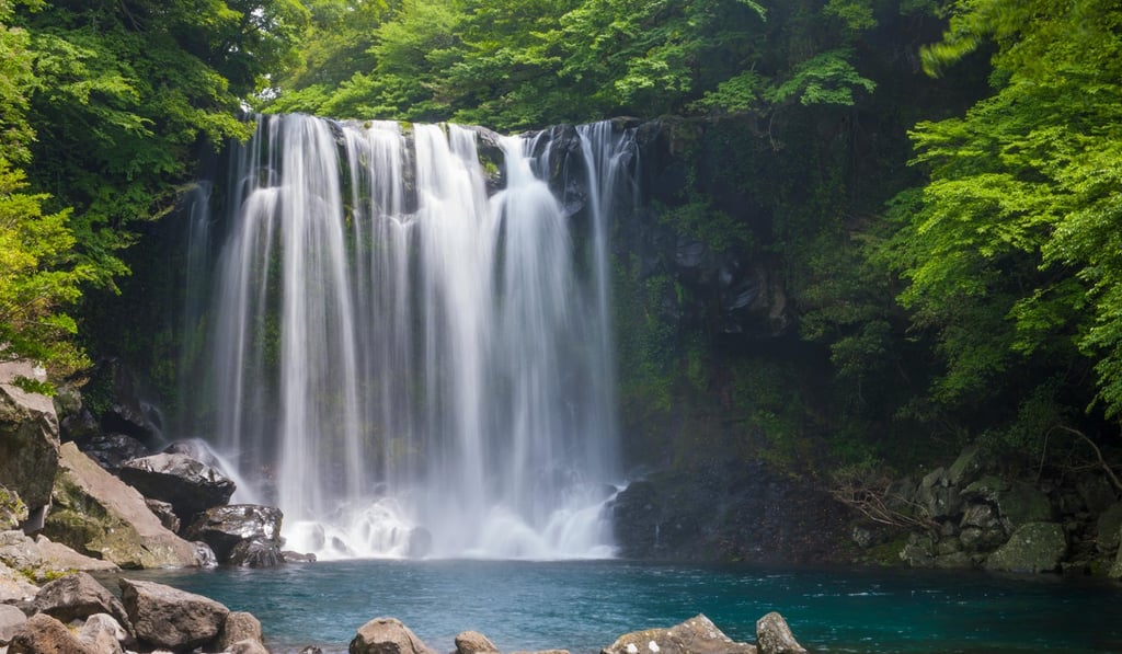 Jeju’s Cheonjeyeon falls. Picture: Alamy