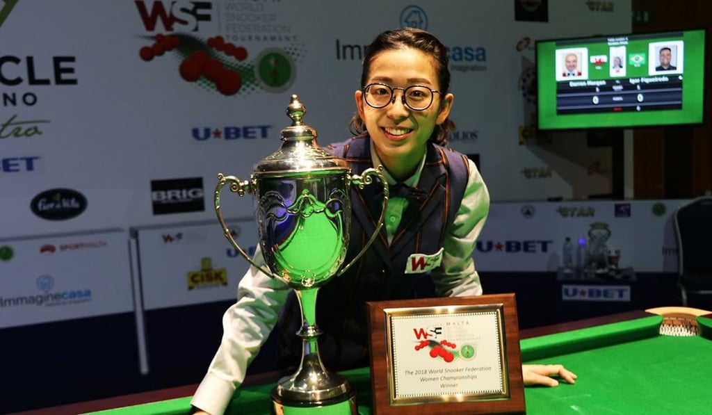 Ng On-yee with her 2018 World Championship trophy. Photo: WPBSA