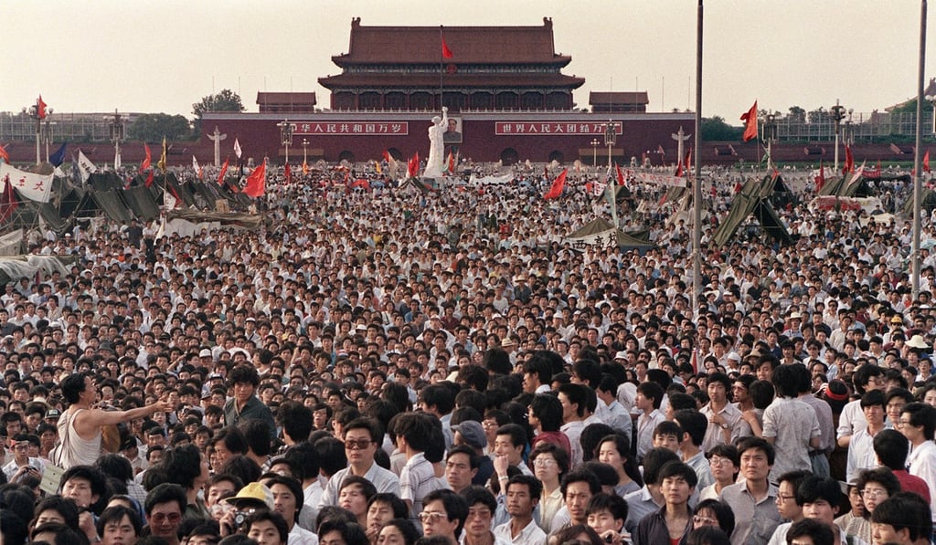 Hundreds of thousands of people pack Tiananmen Square on June 2, 1989, demanding democratic reforms. Photo: AFP