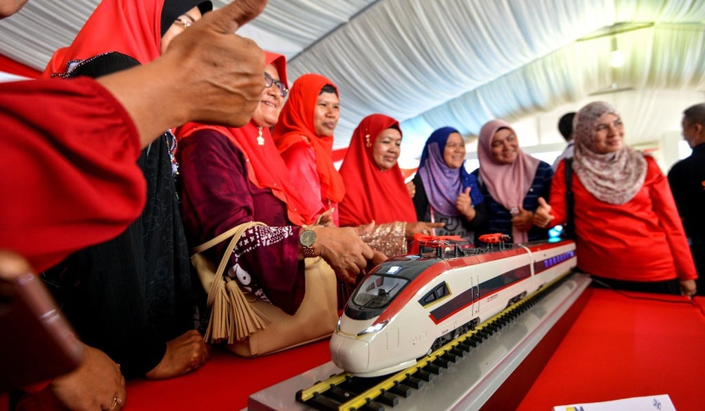 A model of the East Coast Rail Link project. Photo: Xinhua