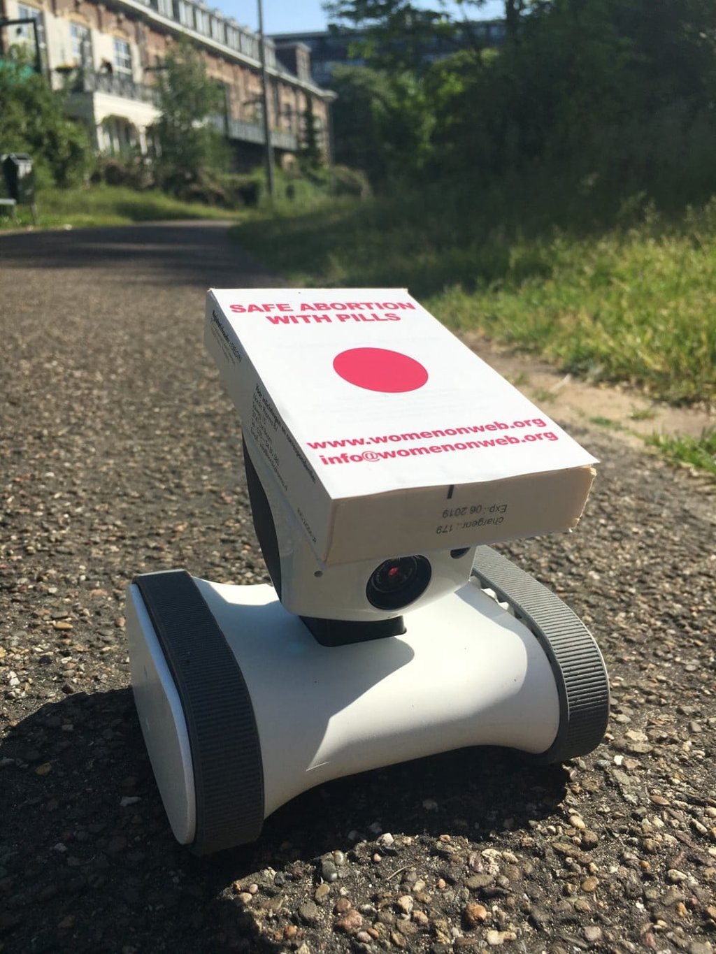 One of the abortion pill robots on the streets of Belfast. Photo: Women on Waves
