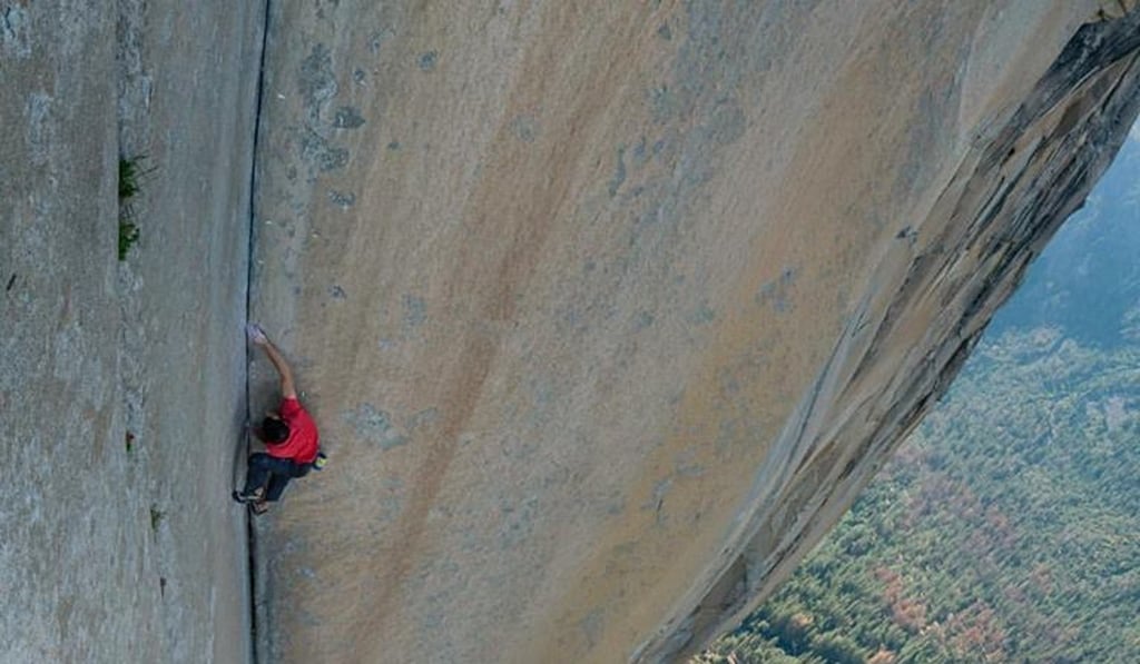 Alex Honnold’s ropeless ascents of El Cap have made him synonymous with the rock face. Photo: Jimmy Chin