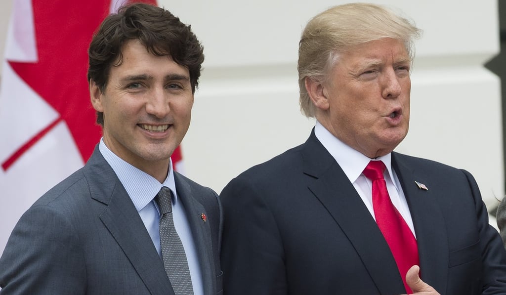 Canadian Prime Minister Justin Trudeau and US President Donald Trump at the White House in October. Photo: AFP Canadian Prime Minister Justin Trudeau and US President Donald Trump at the White House in October. Photo: AFP