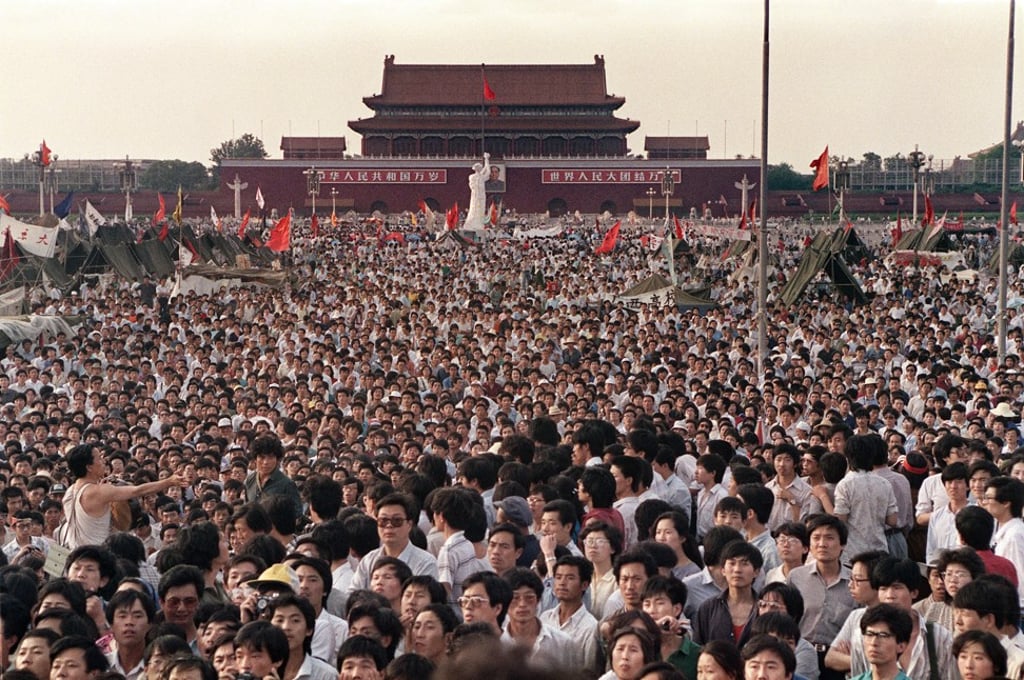 Hundreds of thousands of Chinese gather in Tiananmen Square calling for democracy on June 2, 1989. Photo: AFP