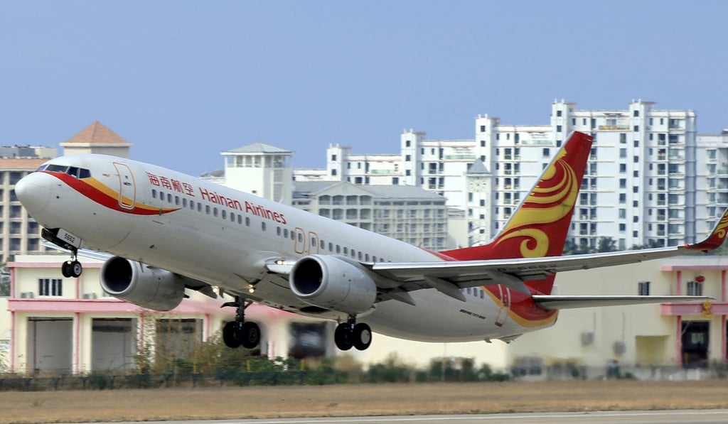 A Hainan Airlines flight takes off from the Sanya Phoenix International Airport in Sanya. Photo: Reuters