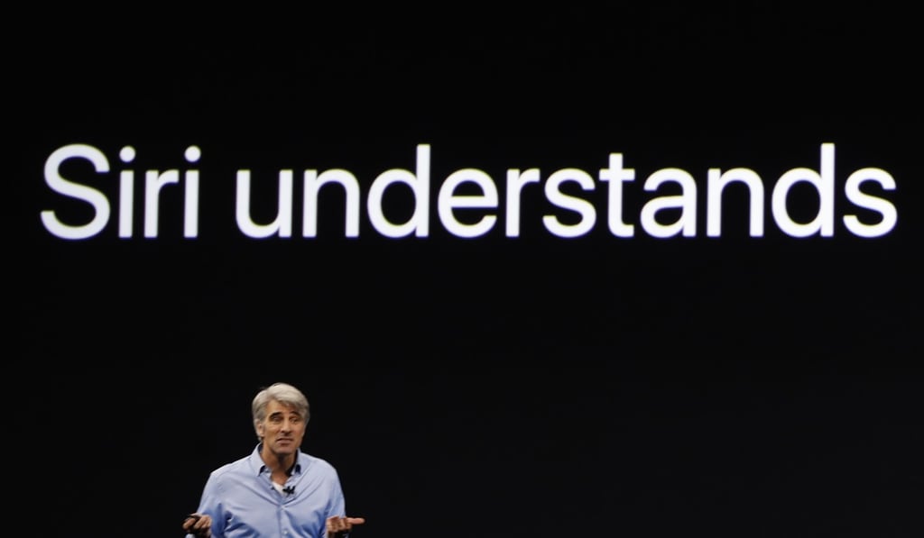 Apple’s Craig Federighi speaks during the company's annual world wide developer conference. Photo: Reuters