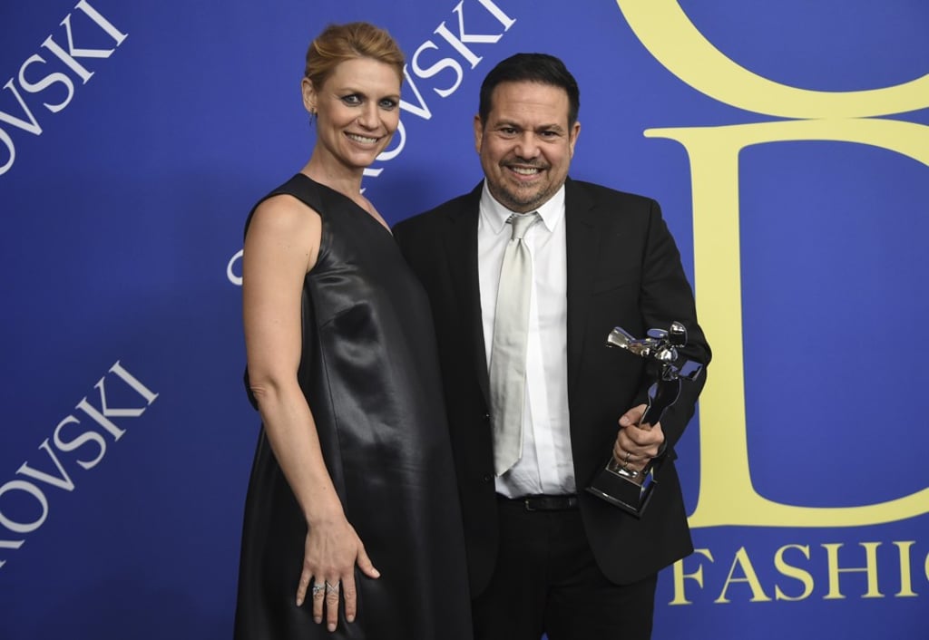 Actress Claire Danes (left) and designer Narciso Rodriguez, winner of the lifetime achievement award, pictured at the CFDA Fashion Awards at the Brooklyn Museum on Monday. Photo: AP