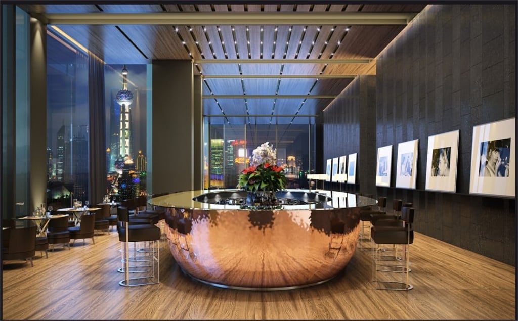 The bar, with its iconic oval counter, is located on the 47th floor.