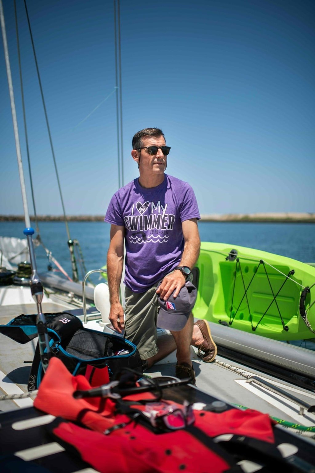Ben Lecomte will battle waves and dangerous marine wildlife as he pulls himself across the ocean. Photo: AFP