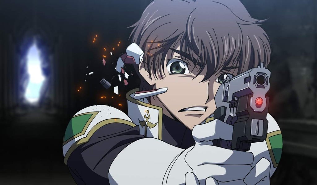 The character Suzaku Kururugi (voiced by Takahiro Sakurai) in a still from Code Geass: Lelouch of the Rebellion Episode II. The character Suzaku Kururugi (voiced by Takahiro Sakurai) in a still from Code Geass: Lelouch of the Rebellion Episode II.