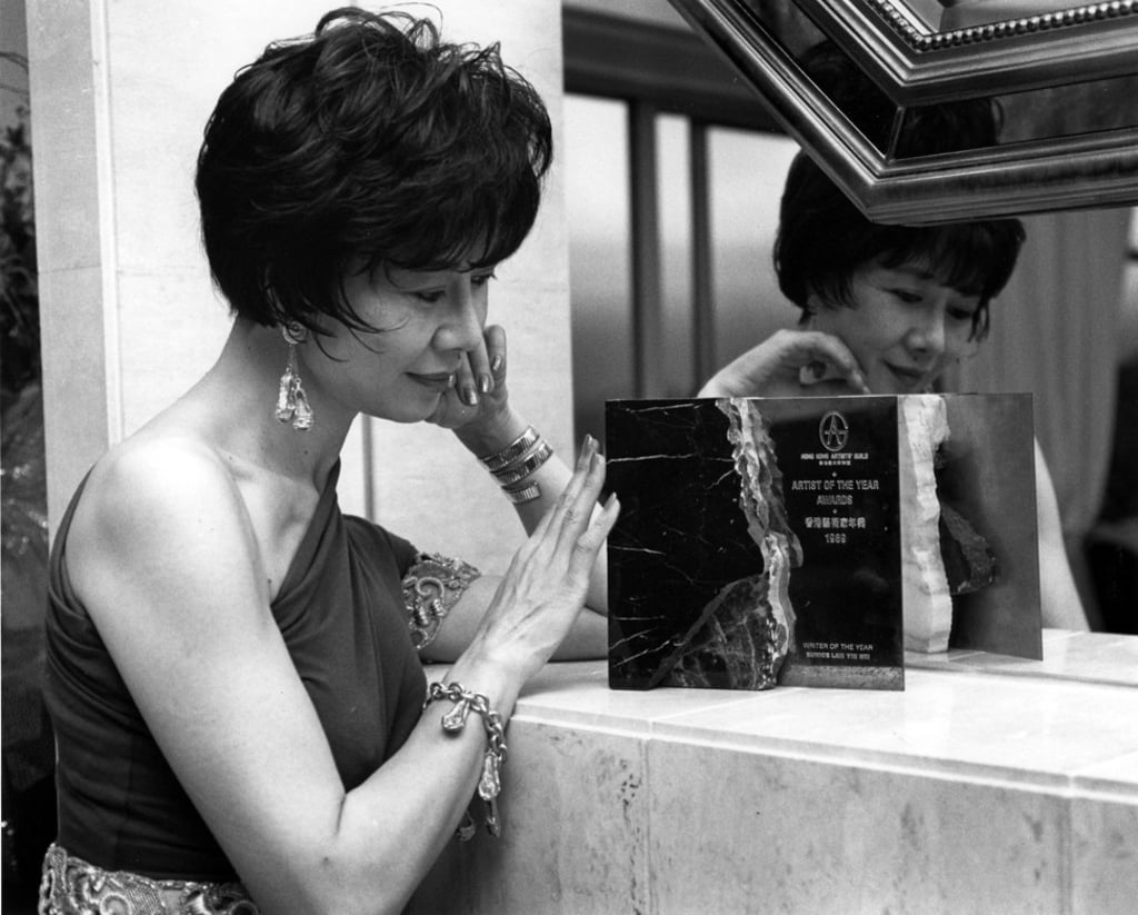 Eunice Lam with her Artist of the Year Awards 1989 trophy. She was voted Writer of the Year.