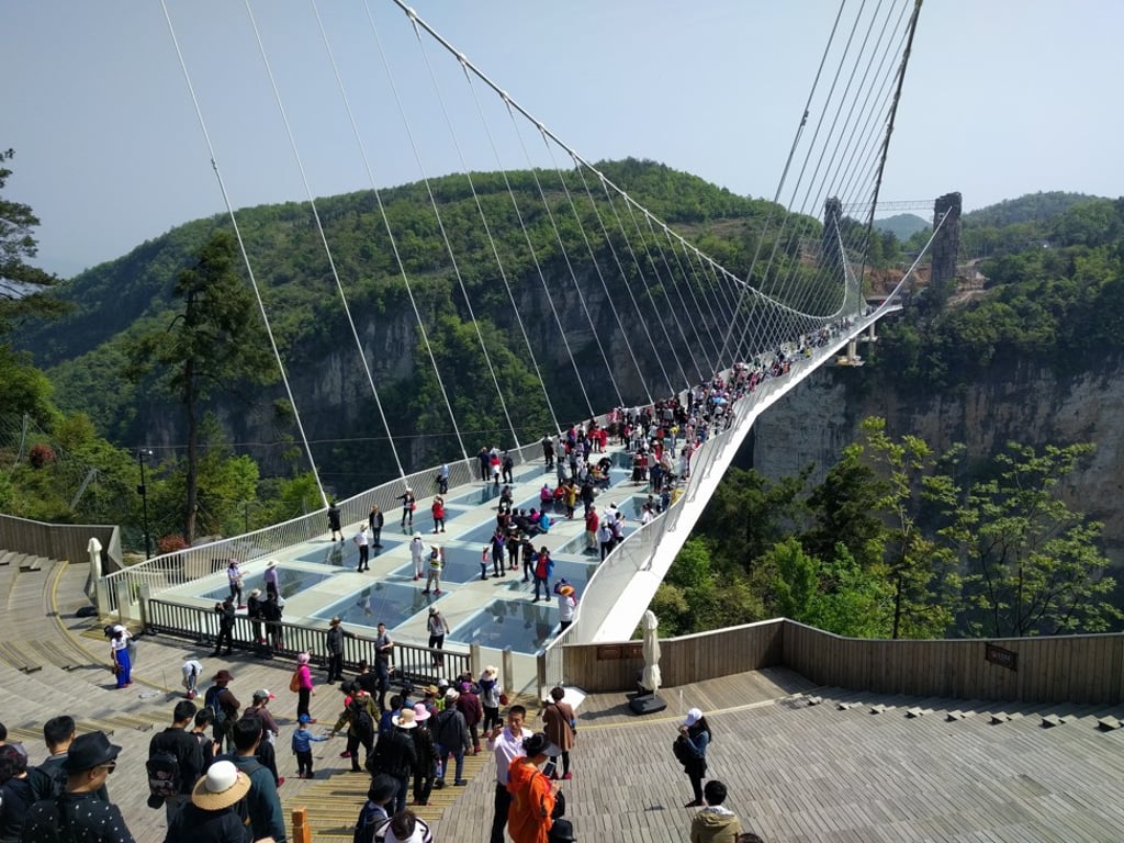 Zhangjiajie’s glass bridge was the longest and highest in the world when it opened in 2016 in Hunan province. Photo: Ed Gerstner