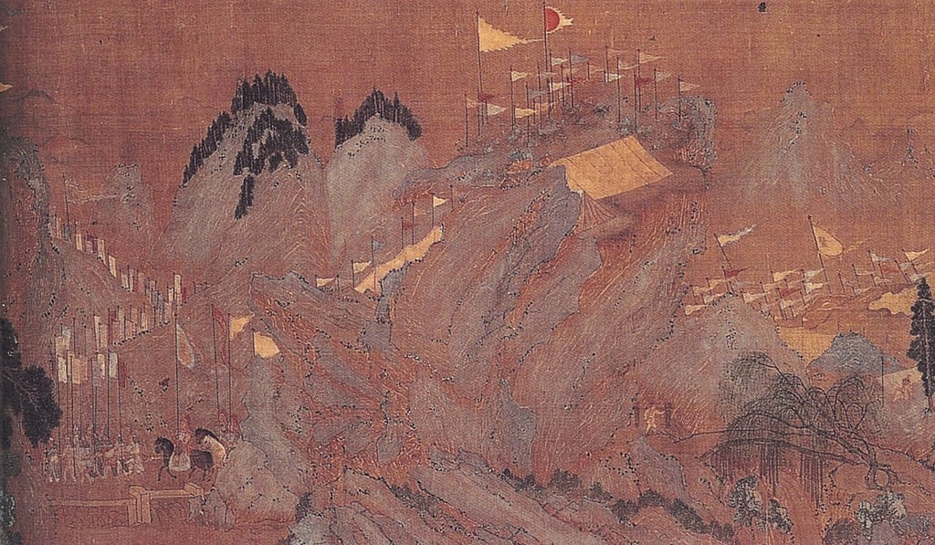 A painting by Zhao Boju depicts Liu Bang and his army entering Guanzhong. Picture: Alamy