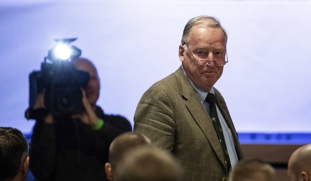 Alexander Gauland, co-faction leader of the Alternative for Germany, AfD at the federal parliament Bundestag, attends a congress of the party's youth organisation at Seebach on Saturday. Photo: DPA
