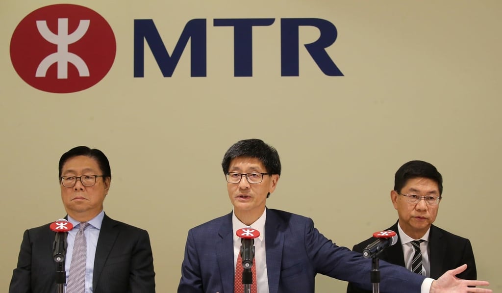 Fredrick Ma (left), Lincoln Leong (centre) and Philco Wong face members of the media as they reveal the results of their investigation. Photo: Dickson Lee