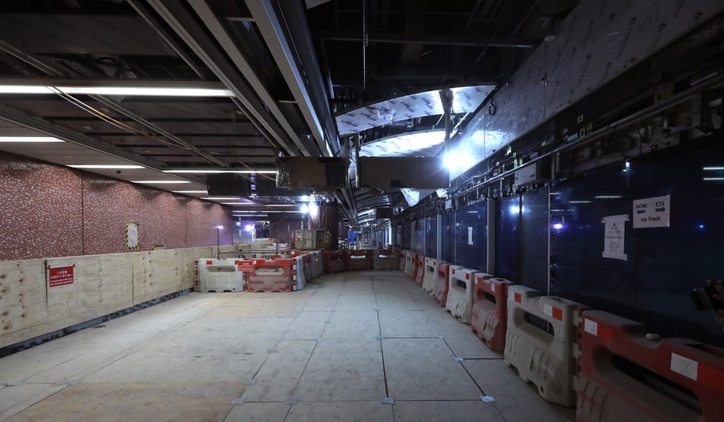 The platform at Hung Hom station in Kowloon, which forms part of the Sha Tin-Central rail link. Photo: Sam Tsang
