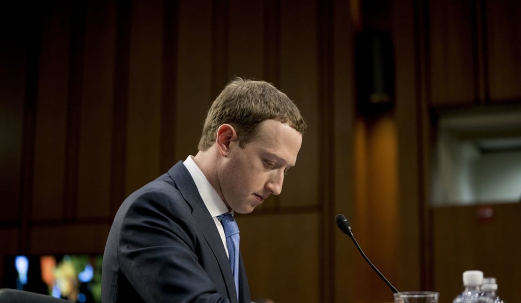 Facebook CEO Mark Zuckerberg pauses while testifying before a joint hearing of the Commerce and Judiciary Committees on Capitol Hill in Washington in April. Photo: AP