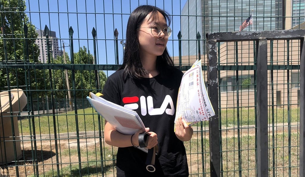 A girl walks out of the US embassy after a visa interview in Beijing on May 30. The US government plans to shorten the length of visas issued to some Chinese citizens, starting on June 11, the latest action as part of China-US trade friction and Washington’s branding of Beijing as a “strategic competitor”. Photo: Simon Song