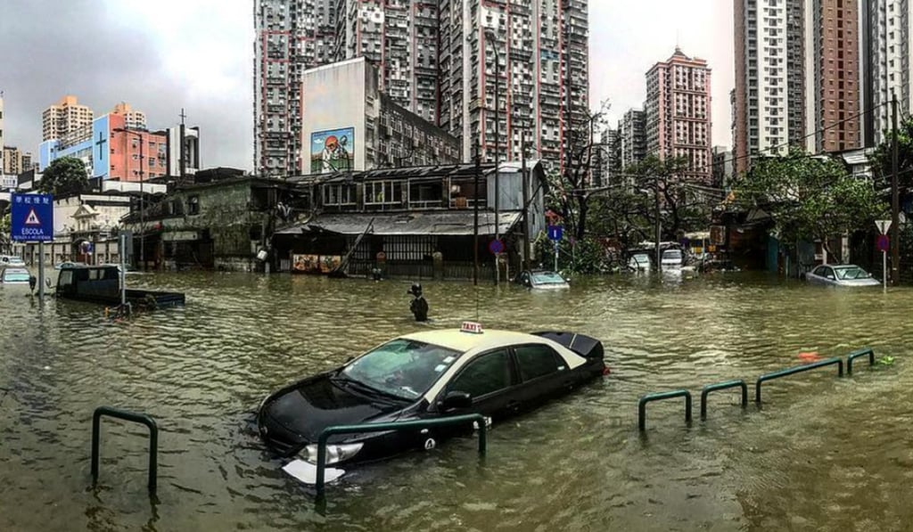 Widespread floods across Macau during 2017’s Typhoon Hato. Photo: Instagram
