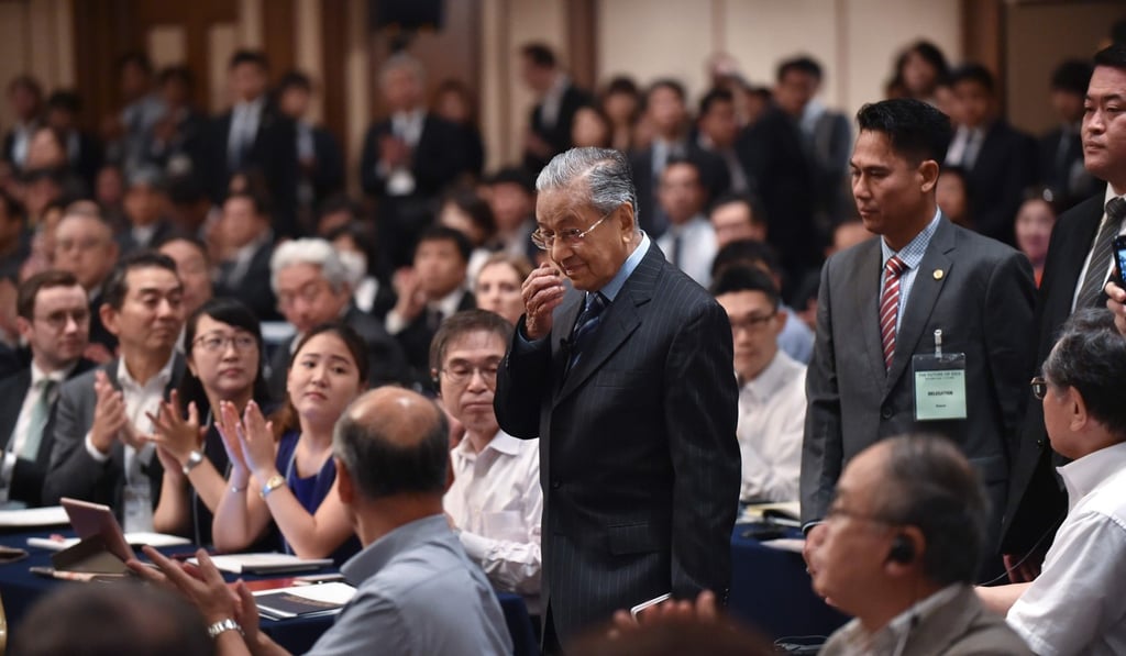 Mahathir arriving at ‘The Future of Asia’ conference in Tokyo on June 11, 2018. Photo: AFP