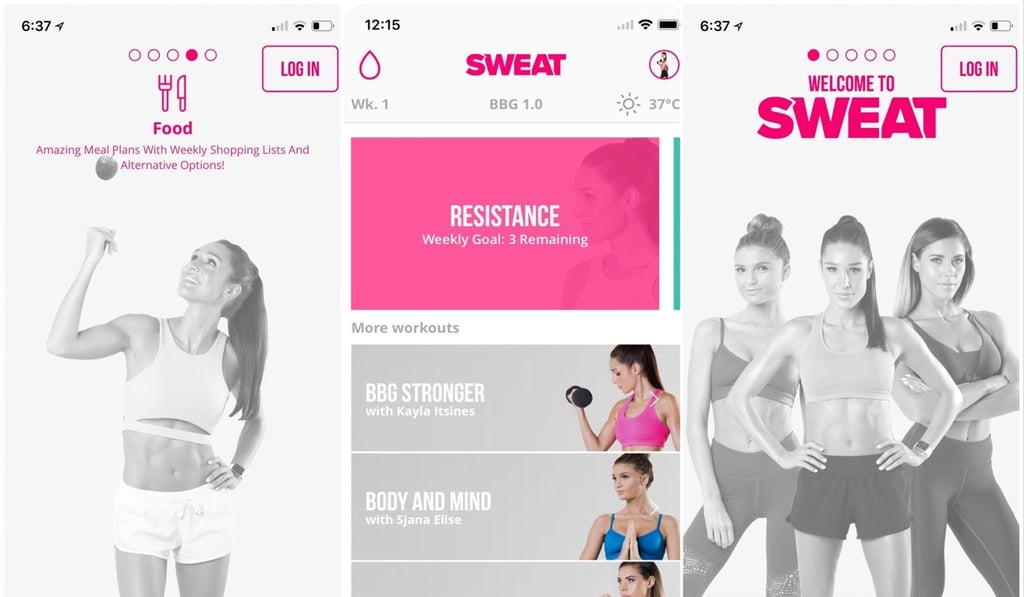 Sweat with Kayla app. Sweat with Kayla app.
