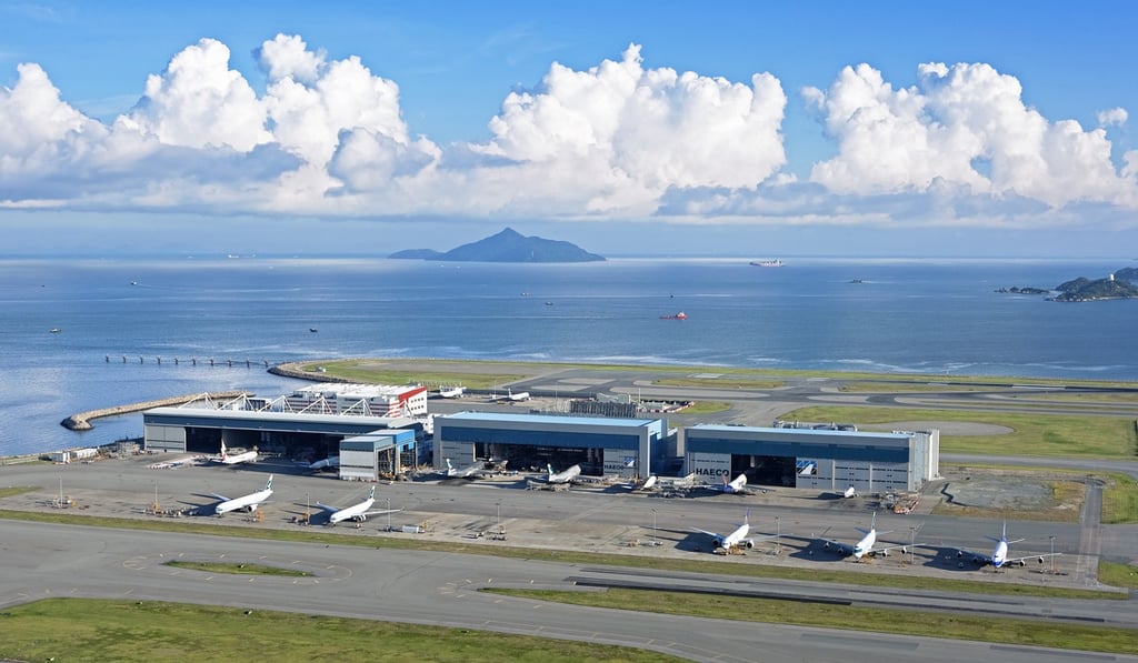 An undated aerial view of Haeco’s operations at the Hong Kong International Airport. Photo: Handout