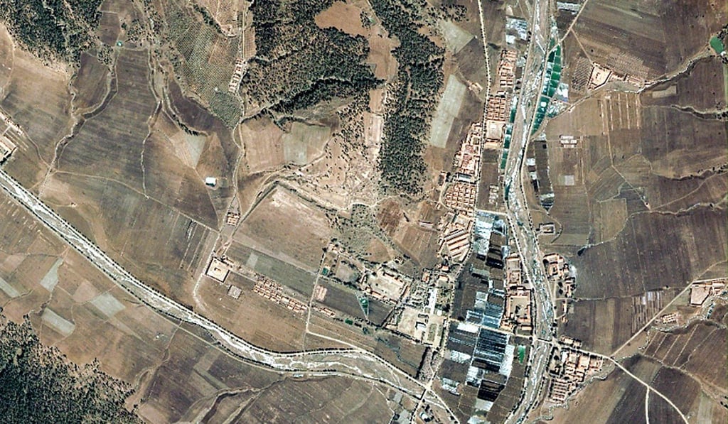 A satellite image released in October 2003 that reportedly shows Camp 22, a prison, at Hoeryong, North Korea. Photo: AFP